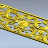 Резная декоративная панель в стиле барокко - stl модель для ЧПУ
