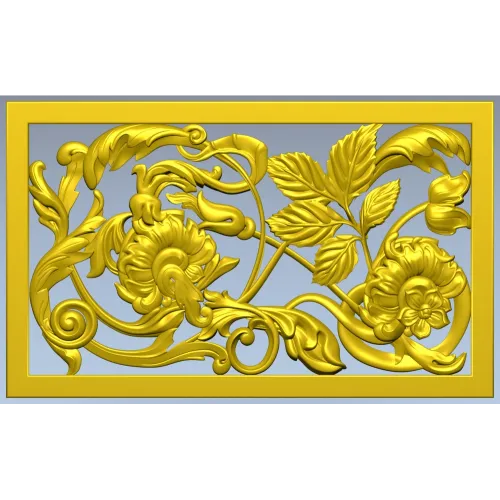 Ornamental Floral Grille STL for CNC