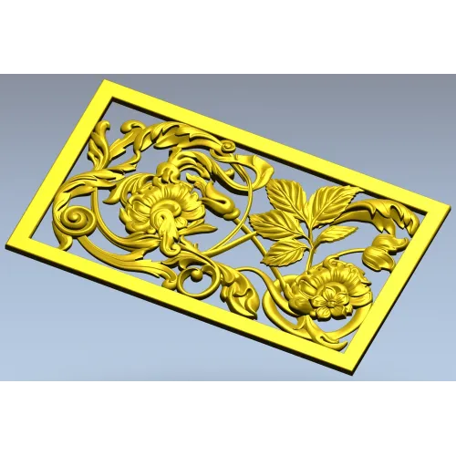 Ornamental Floral Grille STL for CNC