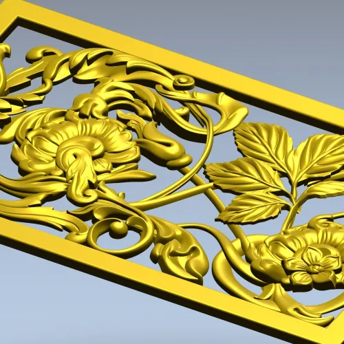 Ornamental Floral Grille STL for CNC