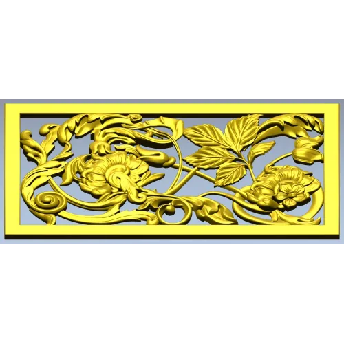 Ornamental Floral Grille STL for CNC