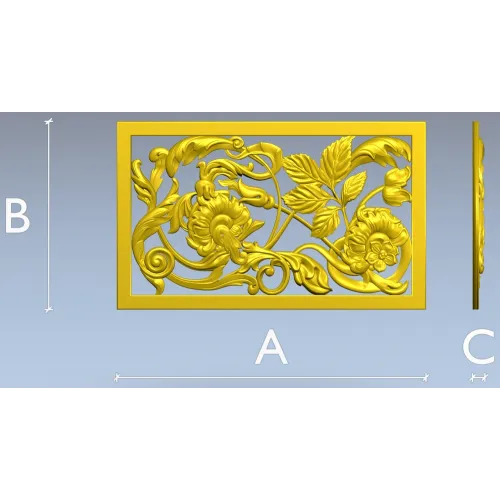 Ornamental Floral Grille STL for CNC