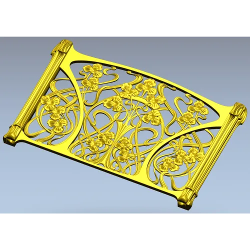 Декоративная ажурная панель в стиле ар-нуво - 3D модель STL для ЧПУ