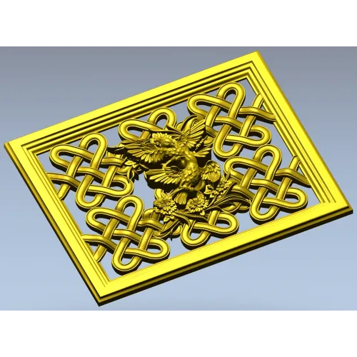 Celtic Knot Lattice Panel with Birds - STL 3D Model for CNC