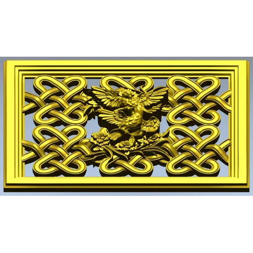 Celtic Knot Lattice Panel with Birds - STL 3D Model for CNC