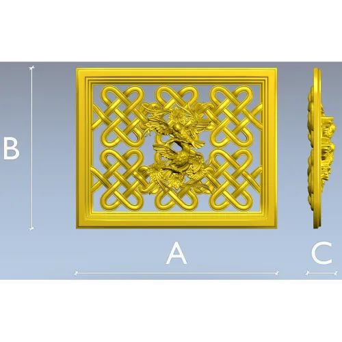 Celtic Knot Lattice Panel with Birds - STL 3D Model for CNC
