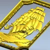 Панель "Парусник на волнах" - 3D модель STL для ЧПУ
