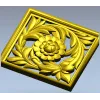 Квадратная резная панель "Златоцвет" - 3D модель STL для ЧПУ