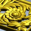 Квадратная резная панель "Златоцвет" - 3D модель STL для ЧПУ