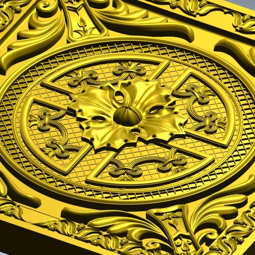 Классическая квадратная панель с розеткой - STL для ЧПУ