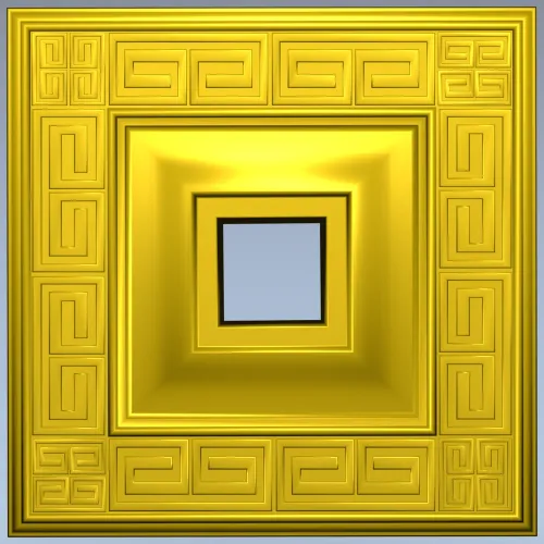 Meander Square Rosette - STL 3D Model for CNC