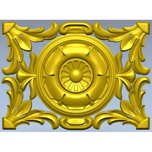 Baroque Acanthus Rosette Panel - STL 3D Model for CNC