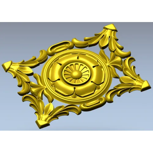 Baroque Acanthus Rosette Panel - STL 3D Model for CNC
