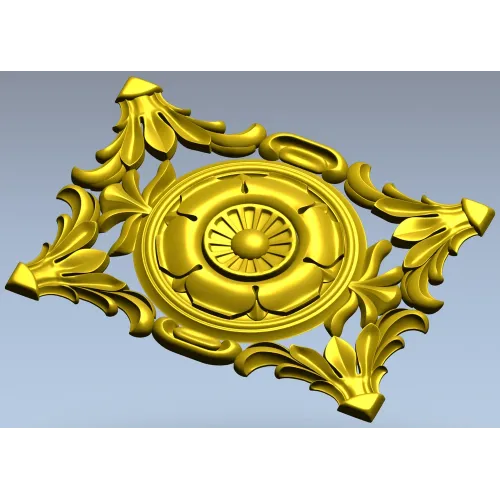 Baroque Acanthus Rosette Panel - STL 3D Model for CNC
