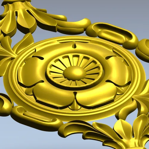 Baroque Acanthus Rosette Panel - STL 3D Model for CNC