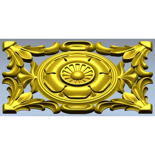 Baroque Acanthus Rosette Panel - STL 3D Model for CNC