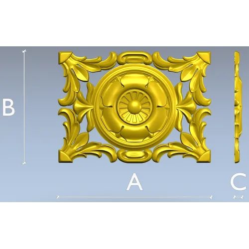 Baroque Acanthus Rosette Panel - STL 3D Model for CNC