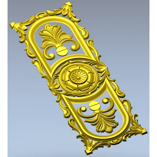 Baroque Vertical Rosette Panel - STL 3D Model for CNC