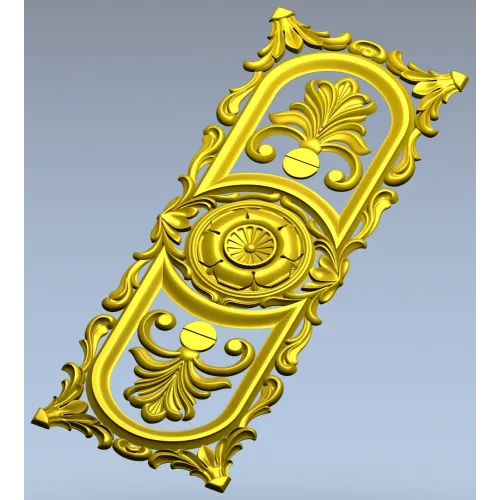 Baroque Vertical Rosette Panel - STL 3D Model for CNC