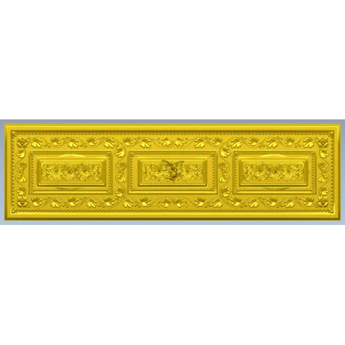 Ornate Acanthus Tri-Medallion Panel STL for CNC