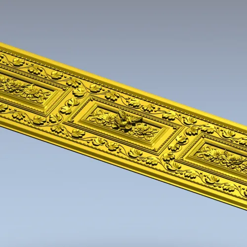 Ornate Acanthus Tri-Medallion Panel STL for CNC
