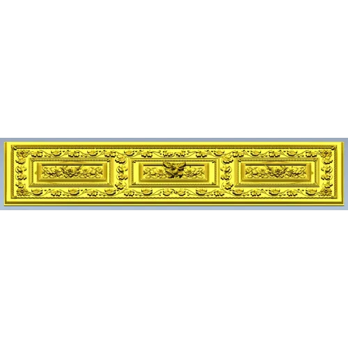 Ornate Acanthus Tri-Medallion Panel STL for CNC