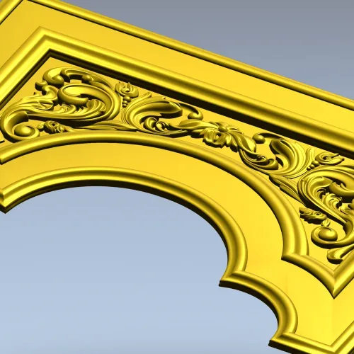 Ornate Arch Relief Panel STL for CNC Milling