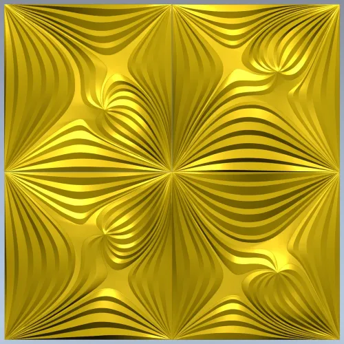 Ornamental Floral Square Panel STL for CNC