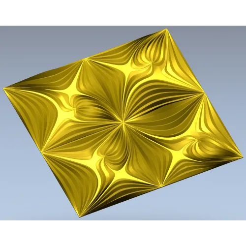 Ornamental Floral Square Panel STL for CNC