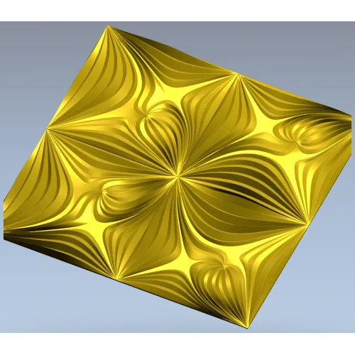Ornamental Floral Square Panel STL for CNC