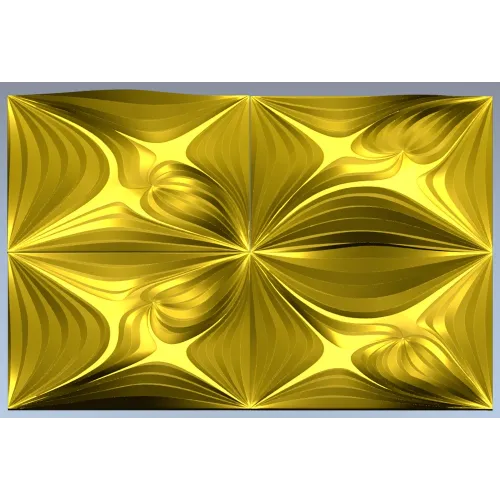 Ornamental Floral Square Panel STL for CNC
