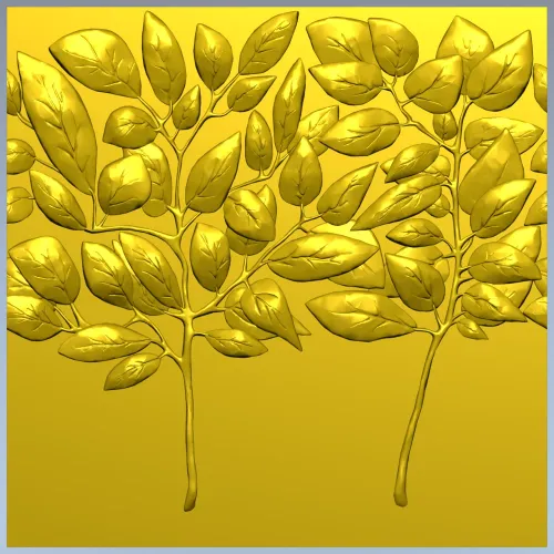 Twin Leaf Decorative Panel STL