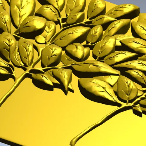 Twin Leaf Decorative Panel STL