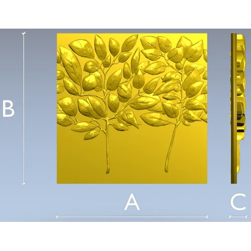 Twin Leaf Decorative Panel STL