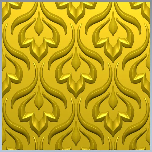 Ornate Floral Panel Relief STL