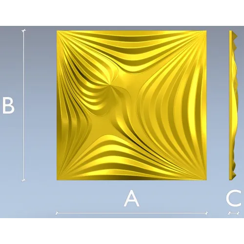 Radiant Wave Square Panel STL for CNC