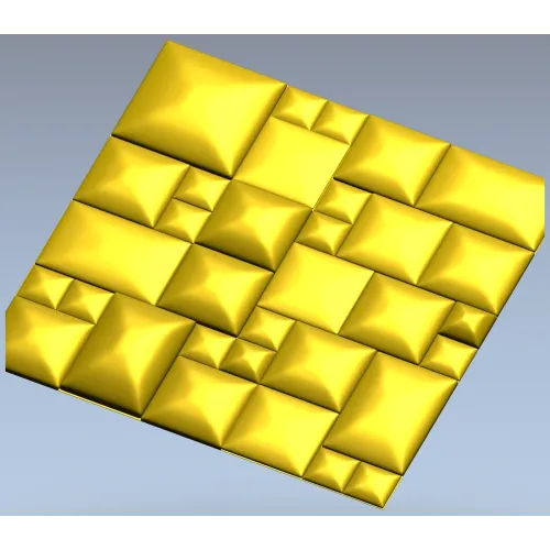 Quilted Cube Panel - 3D STL relief for CNC