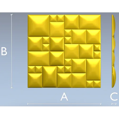 Quilted Cube Panel - 3D STL relief for CNC