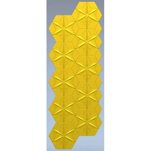 HexaFlora decorative hex panel - STL 3D model for CNC