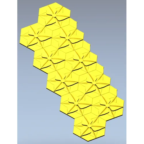 HexaFlora decorative hex panel - STL 3D model for CNC
