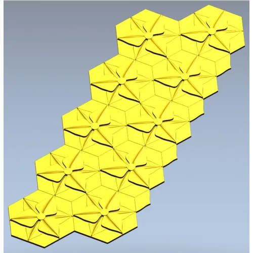 HexaFlora decorative hex panel - STL 3D model for CNC