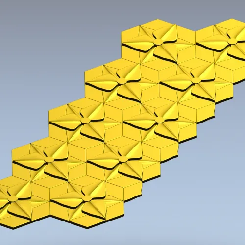 HexaFlora decorative hex panel - STL 3D model for CNC