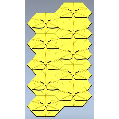 HexaFlora decorative hex panel - STL 3D model for CNC