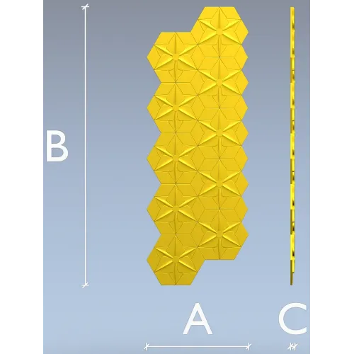 HexaFlora decorative hex panel - STL 3D model for CNC