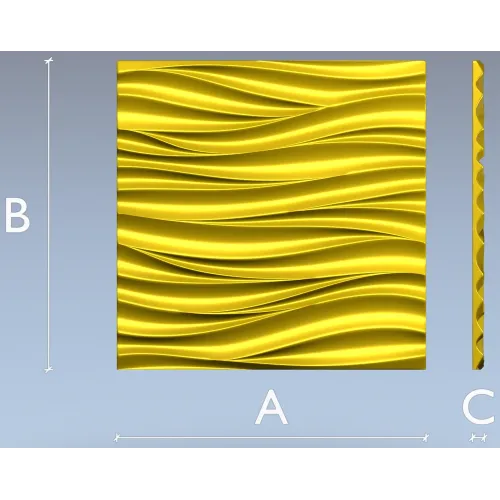 Waveflow Relief - decorative panel 3D model (STL) for CNC