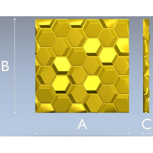 Hexagonal Honeycomb Relief Panel - STL 3D Model for CNC