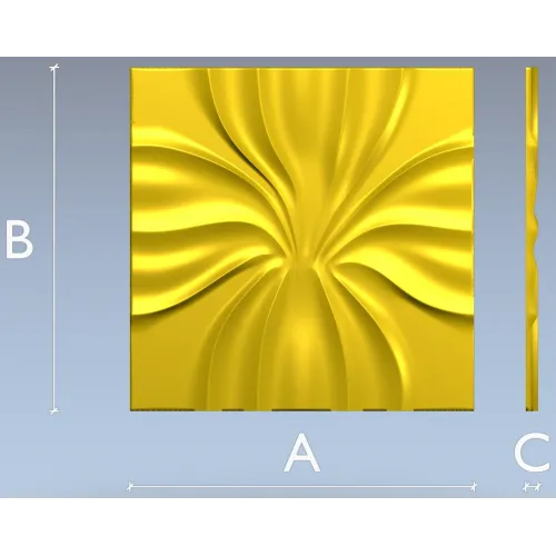 Radiant Bloom decorative panel - STL 3D model for CNC milling