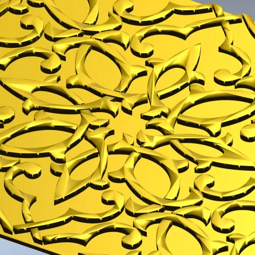 Arabesque Rosette Relief Panel - STL model for CNC