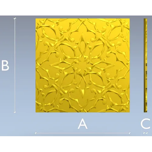 Arabesque Rosette Relief Panel - STL model for CNC