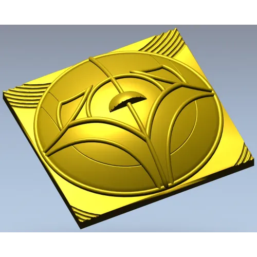Tulip Medallion Panel STL for CNC milling